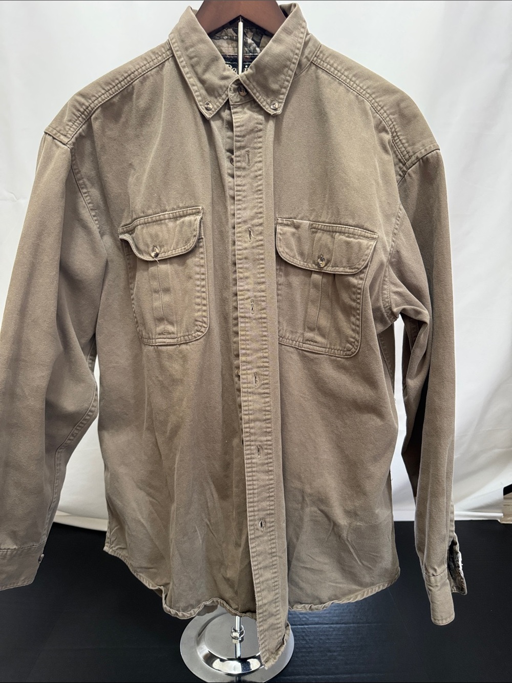 Remington -vintage and rare olive heavy cotton Shirt men’s large